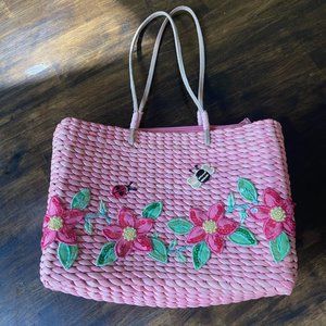 Cornhusk Applique Beaded Purse